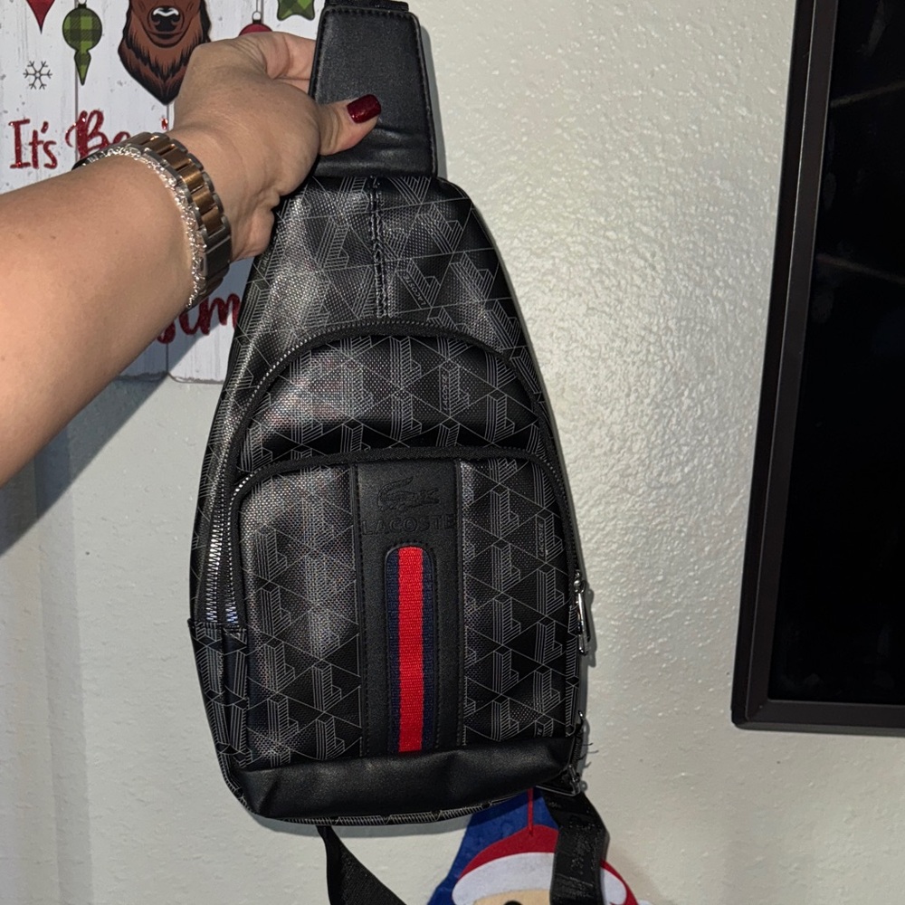 Stylish Black and Red Men's Sling Bag